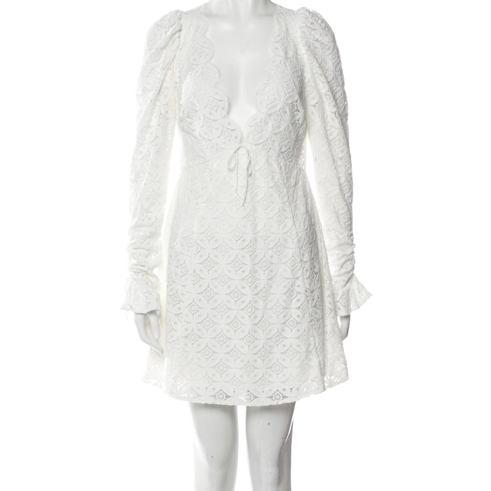 White lace For Love & Lemons mini dress